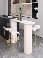 Table de bar en métal crème moderne pour le salon, barre d'eau murale pour petit appartement, panneau d'îlot de cuisine