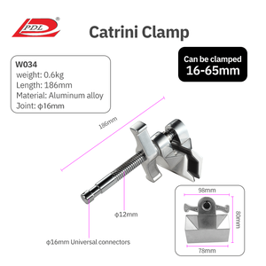 Kit de Iluminación Fotográfica de Aleación de Aluminio Saturn (PDL) W033 W034, Abrazadera de Regla Caterini, Abrazadera de Varilla, Abrazadera de Potencia para Cine/<span class=keywords><strong>TV</strong></span> - Product Image 6