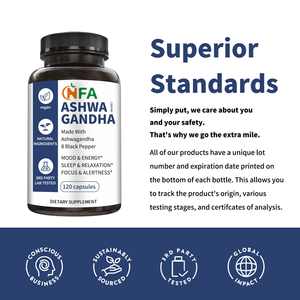 Cápsulas de Ashwagandha con Pimienta Negra de Fábrica OEM, Promueve la Calidad del Sueño y Mejora la Memoria y la Concentración - Product Image 4