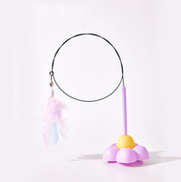 Vente en gros Fabricants personnalisés Jouets pour chat les moins chers Ventouse auto-indulgente Chat-teasing Stick Steel Wire Long Pole Toy
