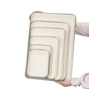 Creamy Style <b>Tray</b> Set Multifunctional Serving Platter For Tea Coffee <b>Snacks</b> Home Use - Product Image 2