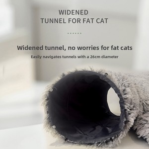 Tempat Tidur Terowongan Anjing Kucing 2-in-1 Bulu Panjang Lembut Hangat Lipat Motif Pelangi, Pengiriman Langsung (Drop Shipping) - Product Image 2