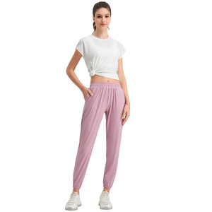 Pantalones <span class=keywords><strong>Deportivos</strong></span> de Yoga Holgados y Casuales, Pantalones de Fitness de Cintura Alta, <span class=keywords><strong>con</strong></span> Bolsillo, de Secado Rápido - Product Image 1