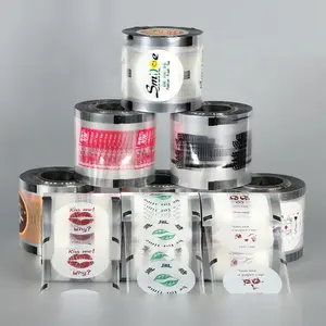 Aangepaste Waterdichte Pp Plastic Bubble Boba Melk Thee Deksel Heat Sealing Plastic Film Huisdier Afdrukken Cup Afdichting Film Roll