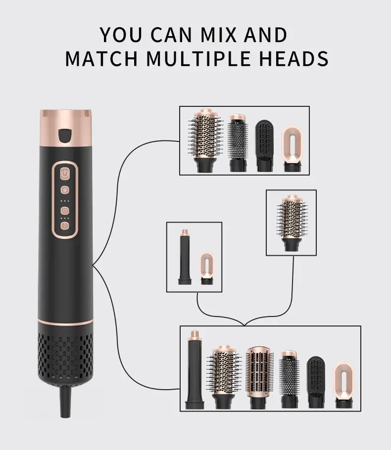 Oem marka çok Styler Metal iyonik yüksek hızlı saç kurutma makinesi seti güzellik elektrik saç kurutma makinesi saç fırçaları sıcak hava fırçası