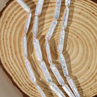 Vente en gros de perles baroques Keshi d'eau douce naturelles, fortes et brillantes, de 5*20 mm, rectangulaires, accessoires de bijoux DIY