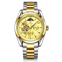 Montres mécaniques automatiques squelette de luxe pour hommes 795A Golden Moon Phase 30M étanches, montre OEM en alliage ronde