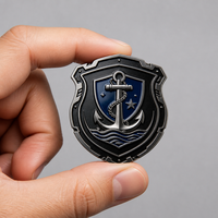Broche en métal émaillée personnalisée, motif ancre marine, pour costume, blazer, veste, manteau, cadeau