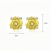 Set Perhiasan Mewah Grosir Berlian Imitasi Kuning Potongan Rose Cut, Kalung Liontin Tembaga, Cincin, Anting Stud untuk Wanita, Perhiasan Berkualitas untuk Pesta Pertunangan