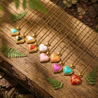 Collier pendentif martelé en forme de branche d'arbre Landy Heart en acier inoxydable plaqué or goutte d'huile pour soirée