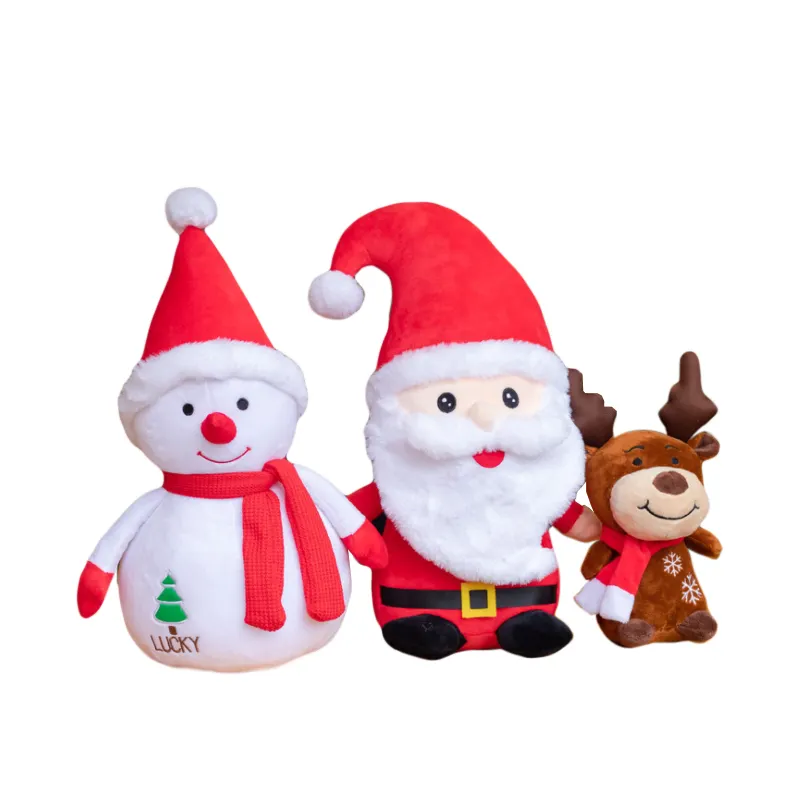 Christmas Soft Lovely Stuffed Plush Doll Santa Claus Elk Snowman For Christmas Home ornaments Kids Present