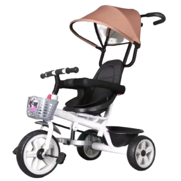 Triciclo de gama alta para niños, cochecito, rickshaw, bicicleta de bebé, triciclo 4 en 1, juguetes para montar en coche con barra de mango para Padres