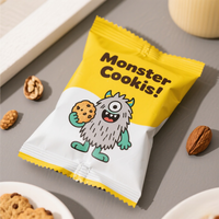 Sachet à biscuits personnalisé emballage individuel thermoscellé sac scellé à l'arrière avec un design personnalisé pour le beurre Cookie Snack Mylar sac