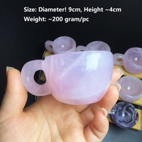 Taza de Piedra Natural Curativa, Taza de Cristal de Cuarzo Rosa, Taza de Café de Amatista Tallada a Mano