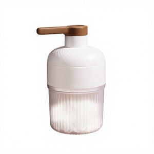 Manual Plastic Ice Cream Maker 400ml Capacity No Power Hand Operated Ice Cream Machine White with Brown Handle - Product Image 3