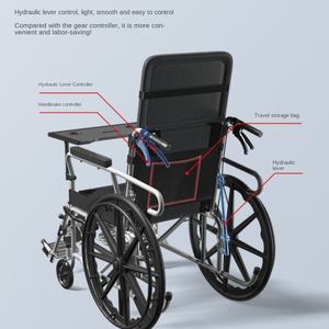 Sedia a rotelle per donne incinte anziane leggere pieghevoli disabili portatili certificate CE senza installazione - Product Image 4