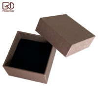 ROGOOD Boîte cadeau rigide en deux parties en papier texturé brun foncé pour collier, bague, boucles d'oreilles et autres bijoux à bords façonnés P2209