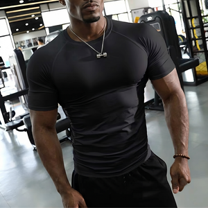 Camiseta Deportiva Personalizada para Hombre, de Gimnasio y Fitness, Manga Corta, Ajustada, Compresión, Transpirable, Secado Rápido - Product Image 2
