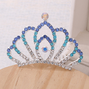 Di Cristallo coreano dei bambini Corona Festival Prestazioni Pettine Dei Capelli di Colore Diademi Corona Per Le Bambine - Product Image 2