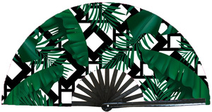 Abanico de Mano Plegable de Bambú con Diseño de Moda QM, Abanico Africano Pintado Personalizado y Portátil para Festivales - Product Image 5