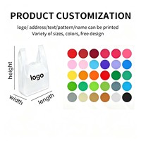 Groothandel op maat gemaakte HDPE LDPE plastic T-shirt vest boodschappentassen voor bedrijven, supermarkten, levensmiddelenwinkels, retail, met logo.