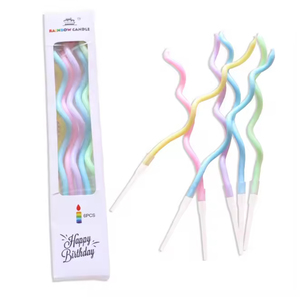 Direct Factory <b>Supply</b> Creative Curved Shaped Birthday <b>Cake</b> Candles Multi Color <b>Decorative</b> Wax Candles For Birthday Party - Product Image 1