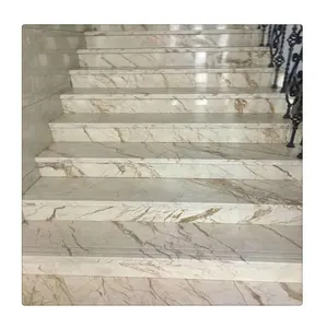 Chinese stone manufacturer Golden spider marble stone staircase tread riser with high stand quality