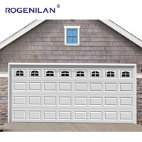 Rogenilan Porte de garage étanche en aluminium grain de bois avec fenêtres en plexiglas Autres portes pour villa et maison