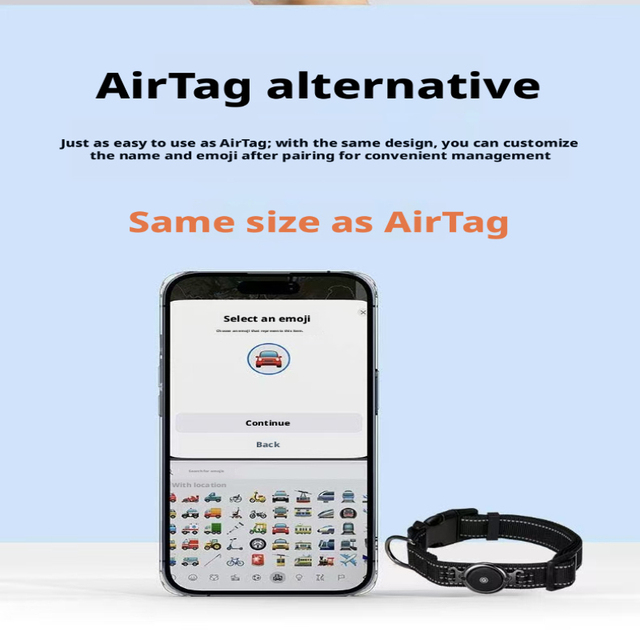 Anti Lost Pet Tracker Collar Dog Cat Apple Find My IP68 Waterproof Reflective Solid ABS Nylon Adjustable S/M/L GPS Tracking