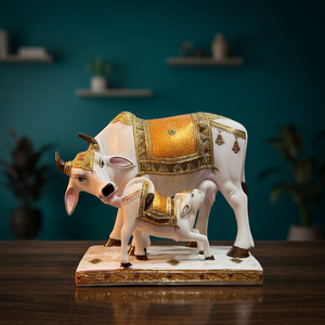 <b>Resin</b> Goddess Ganesha Statue | Nirmala Handicrafts Traditional Handcrafted Hand Painted Home Temple Diwali Decor Tabletop - Product Image 2