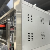 Four à sole commercial à gaz, 3 niveaux, 9 plateaux, en acier inoxydable, pour la cuisson du pain et des pizzas en boulangerie, restaurant et hôtel