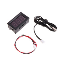 Termometer LED Mobil 12V Merah Biru Hijau, Pengukur Suhu Tampilan Digital + Peralatan Probe Tahan Air