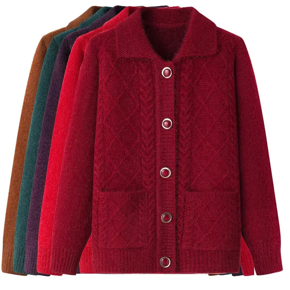 Middle Aged Older Women's Cardigan Sweaters Sweaters For