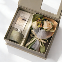 Caja de Regalo de Lujo para Cosméticos, Set de Cuidado de la Piel, Perfume, Esponja Magnética, Fragancia, Caja de Cartón con Ventana de PVC y Laminado Mate, para Bodas y Cumpleaños