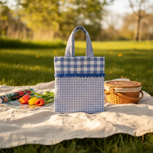 Borsa a Tracolla da Spiaggia alla Moda con Volant e Motivo a Quadri, Personalizzabile, per Uso Quotidiano, Vendita all'Ingrosso - Product Image 4