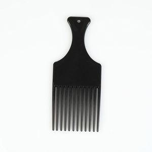 Peigne à cheveux personnalisé avec logo de salon, peigne à dents larges en plastique noir pour hommes, peigne afro - Product Image 4