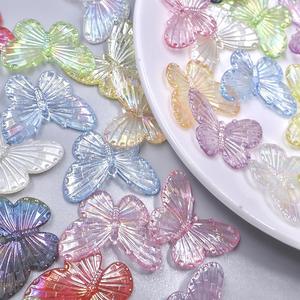 JC AB Aurora colorida trompeta mariposa hecha a mano DIY crema pegamento resina accesorios barrocos accesorios con agujeros al por mayor - Product Image 3