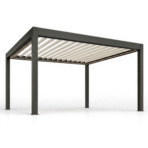 Pergola bioclimatique rétractable moderne en aluminium avec écran LED pour jardin et usage extérieur - Product Image 1