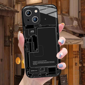 Coque de téléphone en <span class=keywords><strong>verre</strong></span> <span class=keywords><strong>trempé</strong></span> à <span class=keywords><strong>motif</strong></span> de circuit imprimé pour iPhone 15 14 13 12 11 XS Max - Product Image 3