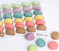 Décoration de gâteau colorée pour grossistes : Macarons comestibles en forme de fleur, rouge, rose, multicolores