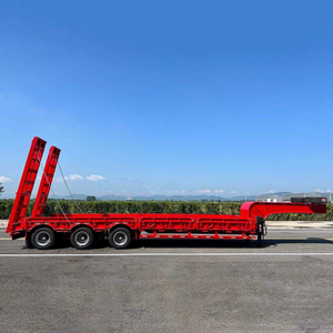 Semirremolque de Plataforma Baja de 3 Ejes, Económico, con Escalera Hidráulica Opcional, Capacidad de Carga de 50-80 Toneladas, para Construcción <span class=keywords><strong>en</strong></span> África Occidental - Product Image 3