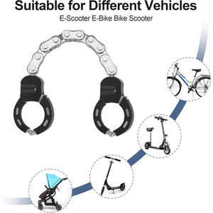 Antivol de chaîne robuste pour vélo électrique en alliage de zinc et acier, type menottes, 3 clés, couleur et logo personnalisables, certifié REACH - Product Image 5