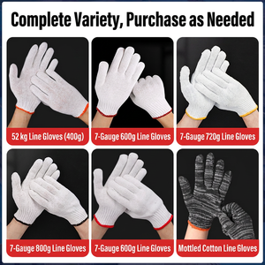 Gants de travail en coton sans silicone, respirants, texturés, à revers effilé, résistants à l'abrasion et antidérapants - Product Image 3