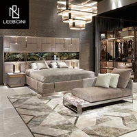 Italienisches Neuestes Top-Angebot Neues Design Luxus Schlafzimmer Möbel Hochwertiges Leder Doppelbett Großes Kopfteil Luxus King-Size-Bett