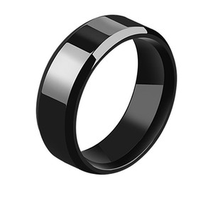 Anel Clássico em Forma de U de 4mm, 6mm, 8mm, Superfície Brilhante com Dupla Biselagem em Aço Inoxidável, Presente de Noivado para Homens e Mulheres, Atacado - Product Image 4