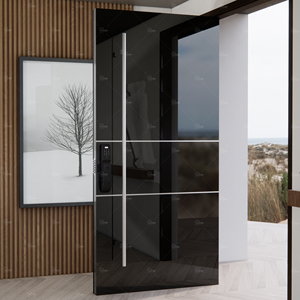 Portes en acier modernes pour villa, design italien dernier cri, portes d'entrée principales en acier inoxydable haute brillance - Product Image 3