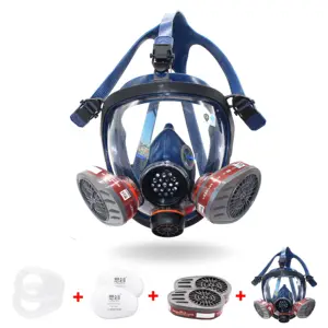 (7PCS) S100X Masker <span class=keywords><strong>Respirator</strong></span> Kimia Masker Wajah Penuh Gas Baru Profesional Berkualitas Tinggi Dapat Digunakan Kembali Dengan Filter - Product Image 1