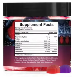 Culturismo Creatina Monohidrato Gummies Power Muscle Suplemento con efectos de aumento de peso de energía antes del entrenamiento - Product Image 4