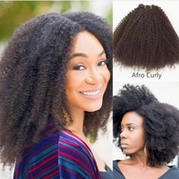 Extensions à clipser en cheveux humains bouclés afro crépus FH 12-24 pouces pour cheveux naturels 4A 4B 4C, cheveux Remy, cheveux péruviens