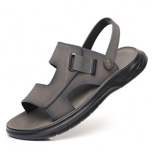 Sandalias de Hombre para Exteriores con Punta Abierta, Suela de Goma, Entresuela de EVA, Casuales de Verano, Sin Cordones, Gris - Product Image 5